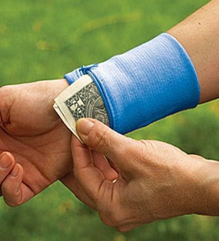 Wrist Wallet Sweatband For Working Out Travel Or At The Beach