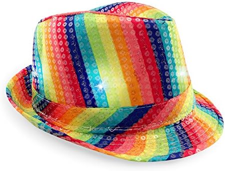 Rainbow LED Fedora Hat