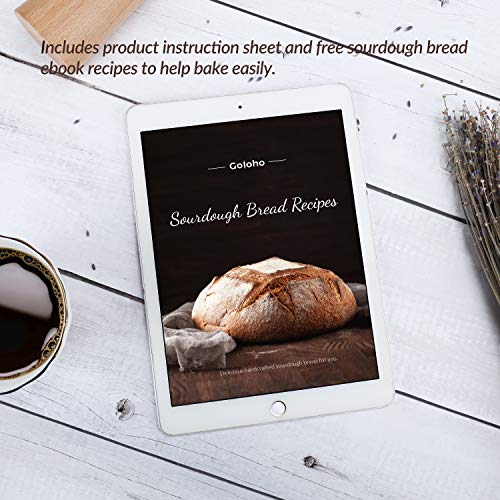 Banneton Bread Proofing Basket Set, 2 Shapes - Round & Oval, Sourdough proofing Bowl Gift for Bakers, Includes Linen Liner, Metal Dough Scraper, Plastic Scraper, Scoring Lame and Extra Blades