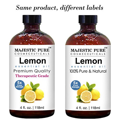 Majestic Pure Lemon Essential Oil for Aromatherapy, 5x Extra Strength