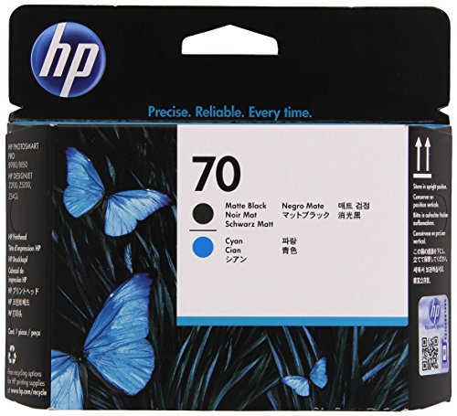 Hewlett Packard 70 Matte Black and Cyan Printhead (C9404A)