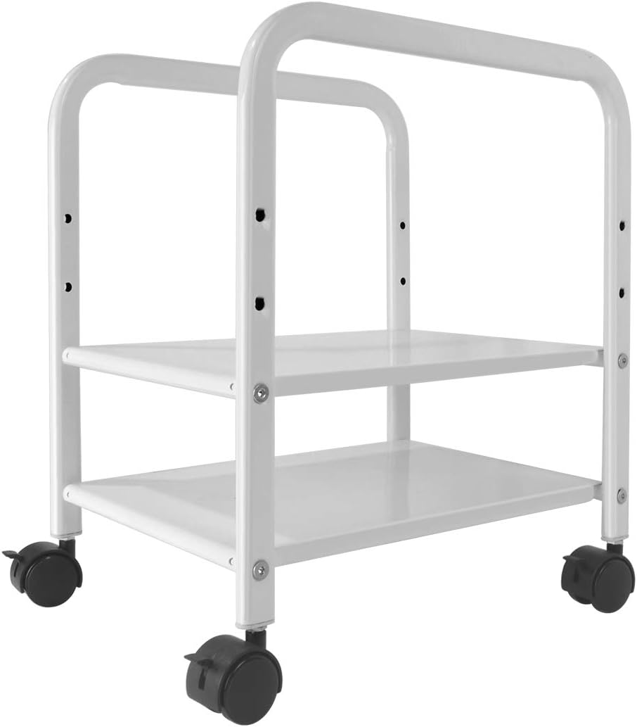 Computer Tower Stand, Desktop ATX-Case CPU Holder, Adjustable 2-Tier CPU Steel Rolling Stand, Mobile Tower Case Stand Cart with Locking Caster Wheels for Office Home (Black) : Office Products