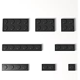 100 Pieces Classic Building Plate Assortment Pack, 8 Sizes Small Baseplates Multipacks, Compatible with Lego Parts and Pieces, Small Plate for Building(Color:Black)