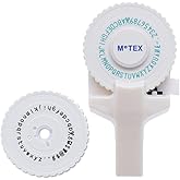 Motex Embossing Label Maker, Labeling Tool, Old School Label Maker, for Manual Label Embossing -E-101 (2 Wheels, White)