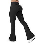 Fisoew Womens Flare Leggings High Waisted Tummy Control Yoga Pants Workout Running Bootcut Leggings