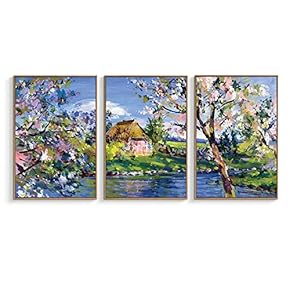 Framed Canvas Wall Art for Living Room, Bedroom Sunshine Through Forest Canvas Prints for Home Decoration Ready to Hanging - 16"x24"x3 Panels