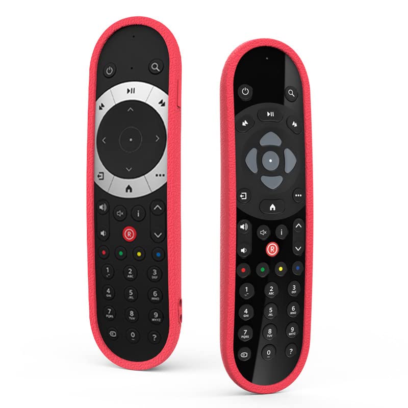 SIKAI Shockproof Silicone Remote Control Cover per Sky Q Non-Touch Infrared Remote Control Anti-scratch TV Remote Skin Holder Skin-Friendly Anti-Lost With Hand Loop (2pc & Red)
