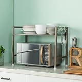 SINGAYE Kitchen Storage Rack Microwave Oven Rack,2-tiers storage shelf, Champagne