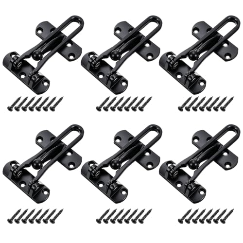 6 Pack Swing Bar Door Lock for Home Security Stainless Steel Swing