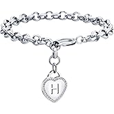 CaleesLLC Letter A to Z Initial Charm Bracelet Adjustable Stainless Steel Anklet Personalized Wrist Link for Women
