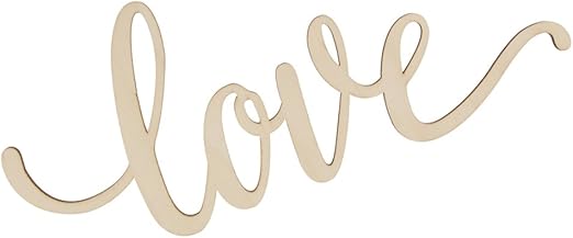 Recorte De Cartel Amor Inacabado Signo Madera Decoracion Arte