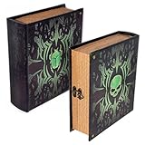 Grimoire Deck Box, Deathrite | Large Wooden Spellbook Style Fabric Lined Deck or Cube Box for MTG, Yugioh, and Other TCG | 1000+ Card Capacity
