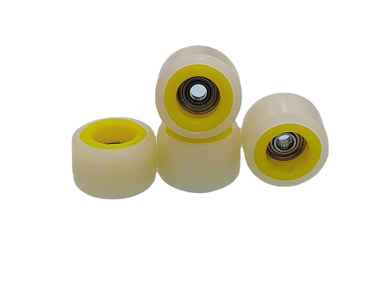 Leefai Pro Fingerboard Wheels Color Core Inner Layer - Mini Finger Skateboard Wheels with Ultra Spin Bearings-7.8mmx4.8mm -Inner Layer Colorway (Yellow)