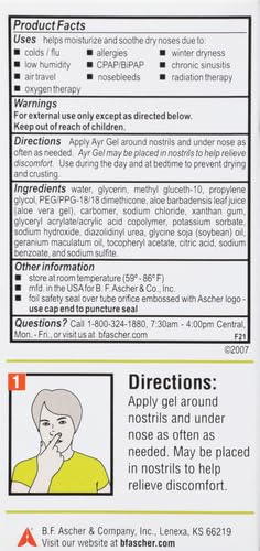 AYR SALINE NASAL GEL, WITH SOOTHING ALOE, 0.5 OUNCE TUBE (PACK OF 1)