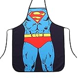 FASHION ALICE Superman Anime Cartoon Hero Character Series Modern Family Apron Couple Kitchen Aprons Funny Personality Sexy Originality Cooking Aprons Gift,Include A Bottle Opener