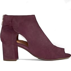 MOOMMO Women Open Toe Booties Sandals Heel Winered