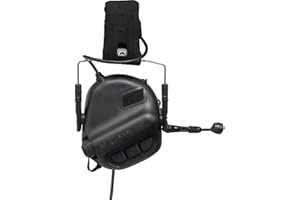 EARMOR M32 Tactical Headset Hunting & Shooting Earmuffs with Microphone, Sound Amplification, Nato TP120 Jacket, Black