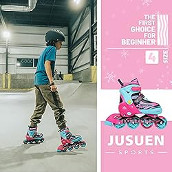 JUSUEN Inline Skates Adjustable for Kids, Roller