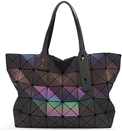 Luminous Geometry Pack Ms. 2018 New Variety Folding Handbag Shoulder Bag (Luminous, 44× 28× 12 cm)