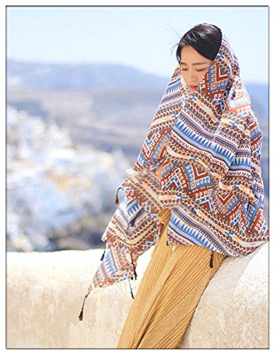 Fashion Women Scarf Joyous Large Soft Cozy Lightweight Sunscreen Shawl Wrap Scarf Pashmina Seaside Travel Beach Towel (Decorative Pattern)