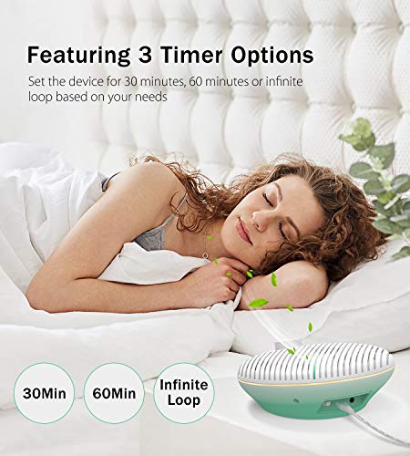 PICTEK White Noise Machine with Night Light for Baby Sleeping, 10 White Noise and Fan Sound Machine, Auto-off Timer & Memory Feature, Dimmable Warm Night Light for Baby Nursery, Office Privacy, Travel