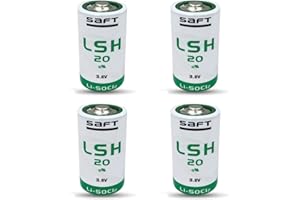 BATTEMALL (4-Pack LSH20 3.6 Volt D 13000mAh Lithium Battery for SAFT LSH20 Battery ER34615M Lithium Battery Non-Rechargeable