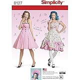 Simplicity 8127 Women's Rockabilly Dress Costume Sewing Patterns, Sizes 16-24