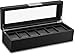 Glenor Co 6 Watch Box for Men - Mens Watch Case w Glass Lid – Luxury Mens Watch Box - Watch Holder for Men w Metal Accents & Sturdy Hinges - Modern & Masculine Watch Display Case