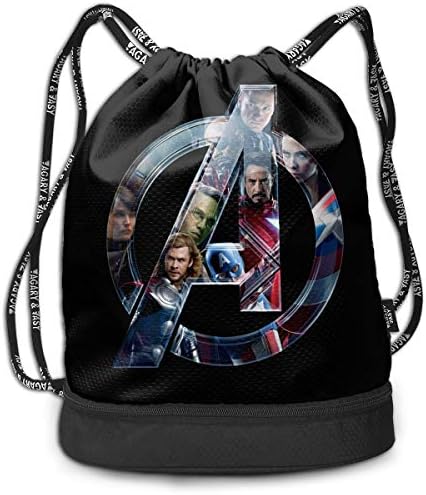 LianLiYa_Avenger_s_Endgame Custom Printing Travel Drawstring Tote Bag Hiking Drawstring Bags For Unisex