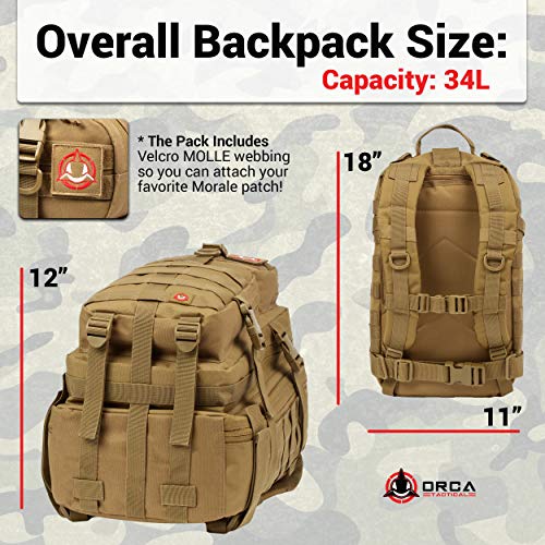 Orca Tactical Military Backpack Small Military Grade Backpack Army