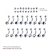 BodyJ4You 18PC Belly Button Rings Set - 14G Multicolor Surgical Stainless Steel - Shiny CZ Crystals Clear Pink Aqua Black - Replacement Extra Pack - Women Girls Body Piercing Jewelry