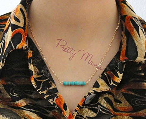 18K Gold Filled Turquoise Necklace Gemstone Necklace Handmade Gift For Her By Bretty Mana