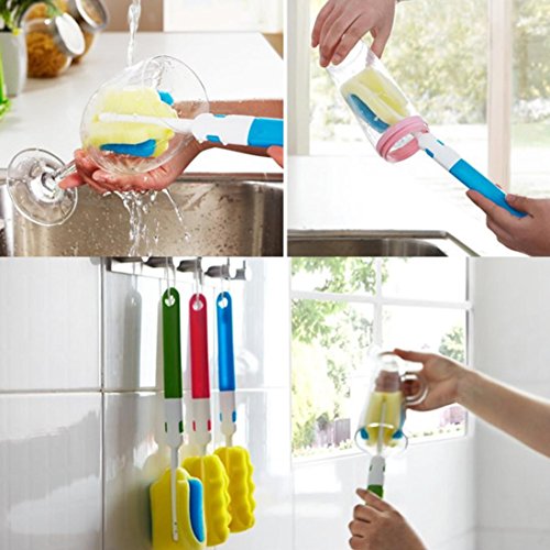 Ankola Sponge Brush, Sponge Brush For Wineglass Bottle Coffe Tea Glass Cup Kitchen Cleaning Tool (112.6'', Random)