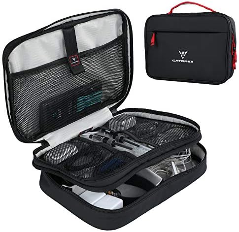 CATOREX Electronic Organizer Organizer Electronics Accessories Cases Cables Organizer Bag Waterproof Travel Cable Storage Bag for Charging Cable Chargers, USB, SD Card (Black)