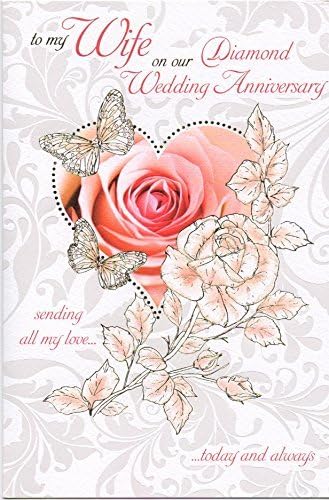 Cards To My Wife On Our 60esimo Anniversario Di Nozze Di Diamante Grande Biglietto D Auguri Gr034 Amazon It Casa E Cucina
