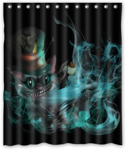 Scottshop Custom alice in wonderland Cheshire cat Shower Curtain High Quality Waterproof Polyester Fabric Bathroom Shower Curtains 60" x 72" Inch