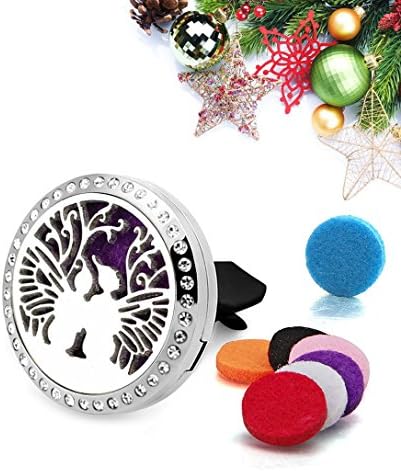 Car Air Freshener Aromatherapy Essential Oils Vent Clip Locket Diffuser Romantic Elf around Czech Drilling 7 Refilled Pads Office Home Car Travel (Czech drilling)