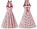 DRESSTELLS?Vintage 1950s Rockabilly Cap-Sleeves Cos Halloween Audrey Dress Retro Cocktail Dress Blue Black Dot M