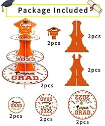 2-Set Class of 2022 Orange Black 3-Tier Graduation