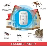 Masmupet's pest repeller, pest control, safe ultrasonic pest repellent. Repels mice, rats, cockroach, mosquitoes, bugs...End your invasion now !