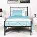 GreenForest Twin Bed Frame Metal Platform with Stable Metal Slats Stable Headboard and Footboard/Black,Twin/Single