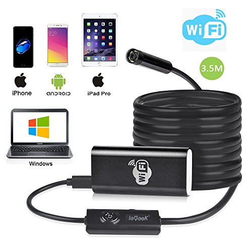 Wifi endoscope, iegeek hd wireless borescope video insp…