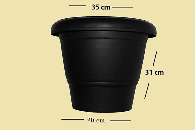 First Smart Deal 14 Inch Planter Pot with 11 Inch Tray Pack of 8 - Black