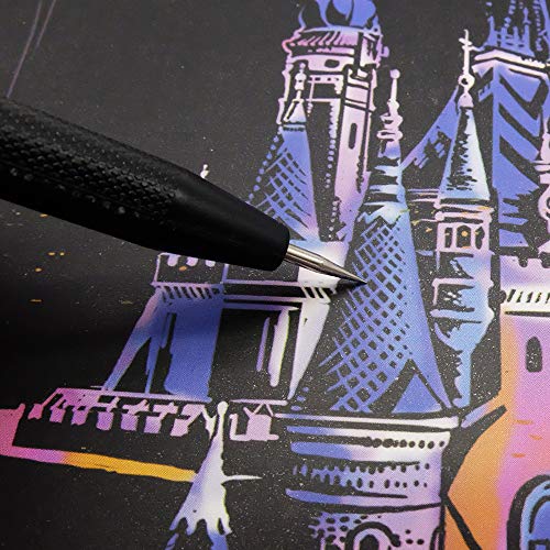 C-pop Scratch Coloring Pens, Dual Tips Coloring Stylus for Scratch Art, Stylus Sticks, Art Stick, Scratch Art Tool, Scratch off Pen (Pack of 4)