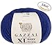 3 Pack (Ball) Gazzal Baby Wool XL Total 5.28 Oz / 328 Yrds, Each Ball 1.76 Oz (50g) / 109 Yrds (100m) Super Soft, Medium-Worsted Yarn, 40% Lana Merino 20% Cashmere Type Polyamide, Blue-802