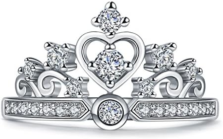 Princess Heart Crown Tiara Design CZ Diamond Ring (9)
