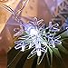 WesGen Christmas Lights，Snowflake String Lights Battery Operated Waterproof 20ft, 40 LED Fairy Lights for Xmas Garden Patio Bedroom Party Decor Christmas Decorations, White