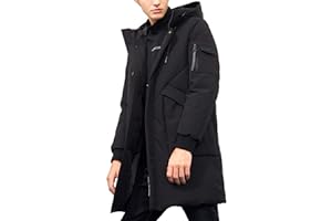 Pioneer Camp Men's Winter Coats Water-Repellent Windproof Thicken Parkas Long Hooded Padded Puffer Jacket