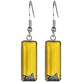 WIRESTER 1 Pair Glass Rectangle Earrings Drop Dangle Earrings Fashion Jewelry Accessories For Women