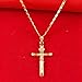 Solid Cross Jesus Pendant 24k Gold Plated Necklace Crucifix Cross Necklace Pendant for Mens Womens